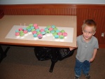 Brandon and his caterpillar cupcakes