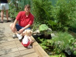 Looking at butterflies in the butterfly garden