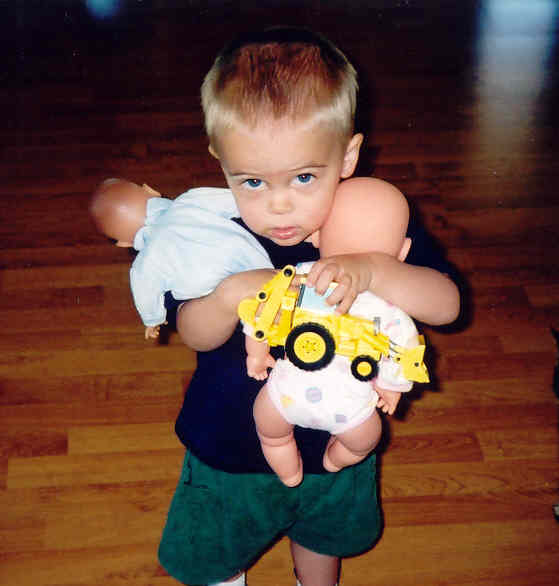 Brandon's favorite toys...ready to go to Grandma's!