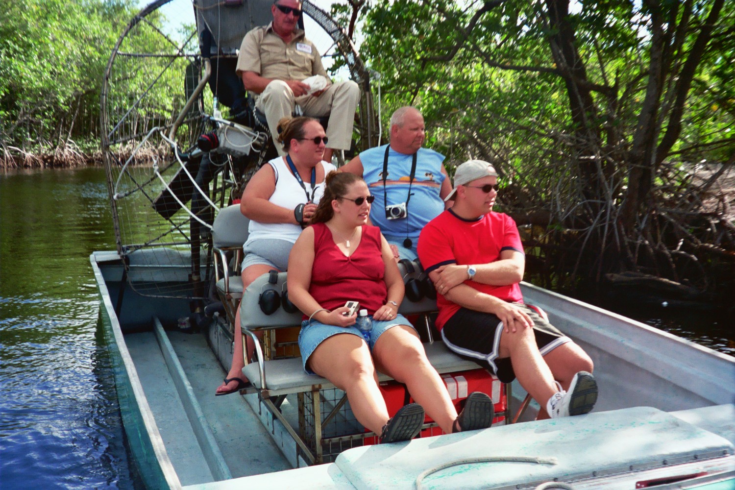 Andrea, Brian, Dora and Gary on the airboat