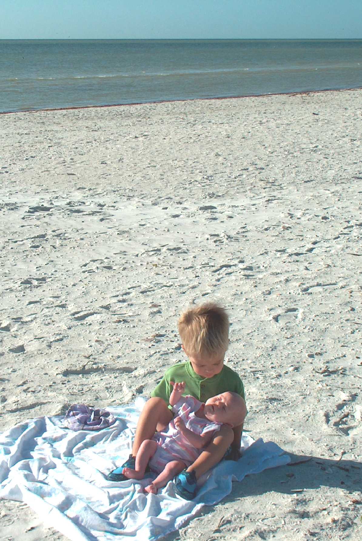 Brandon and Ellie on the beach