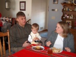 Christmas day at the Tracy's.  Let's get a picture of us eating!