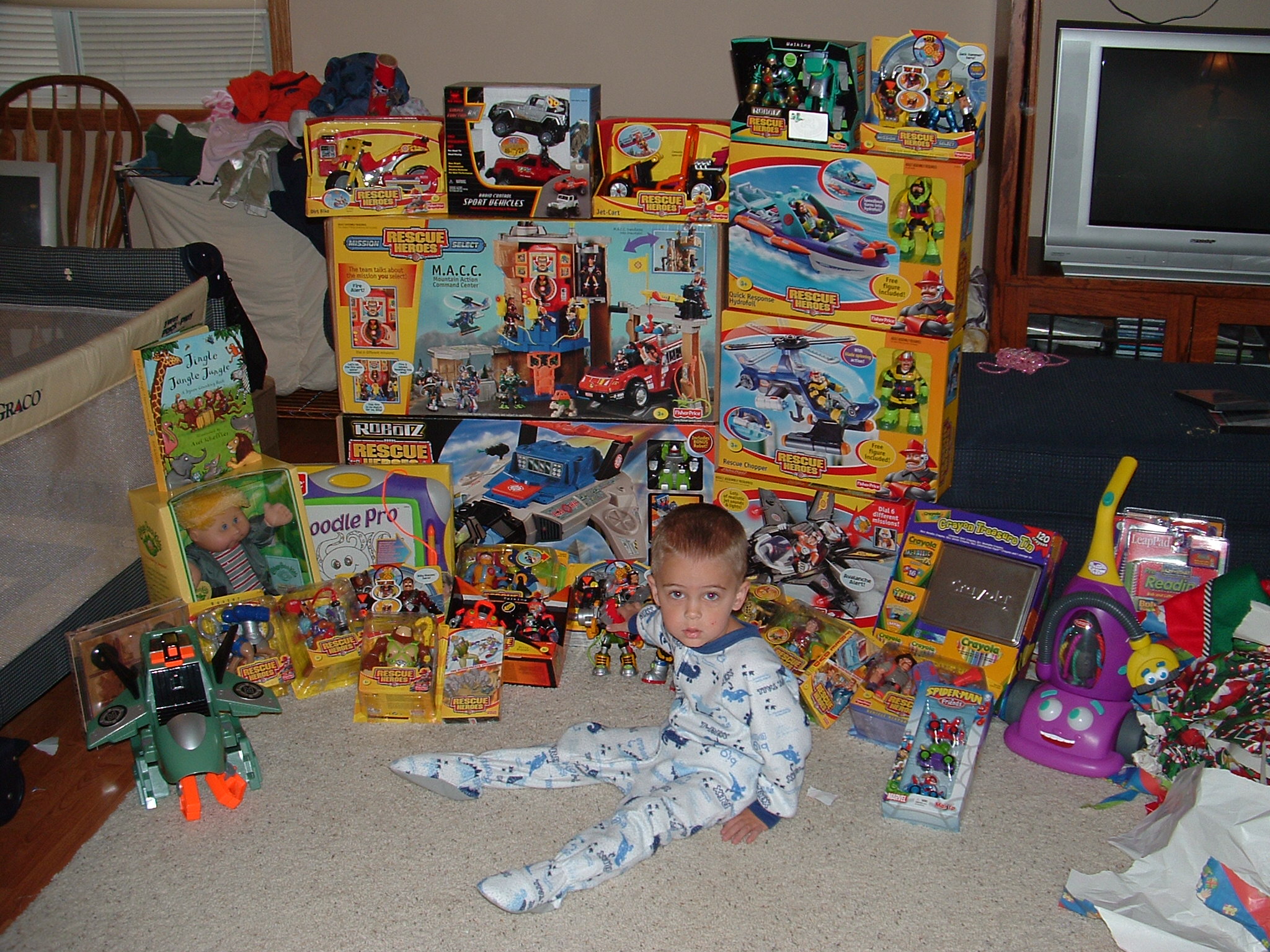 Wow! That's a lot of toys Brandon got!