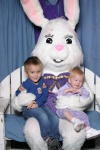 Ellie is not a big fan of the Easter Bunny...Brandon was ok after some coaxing!