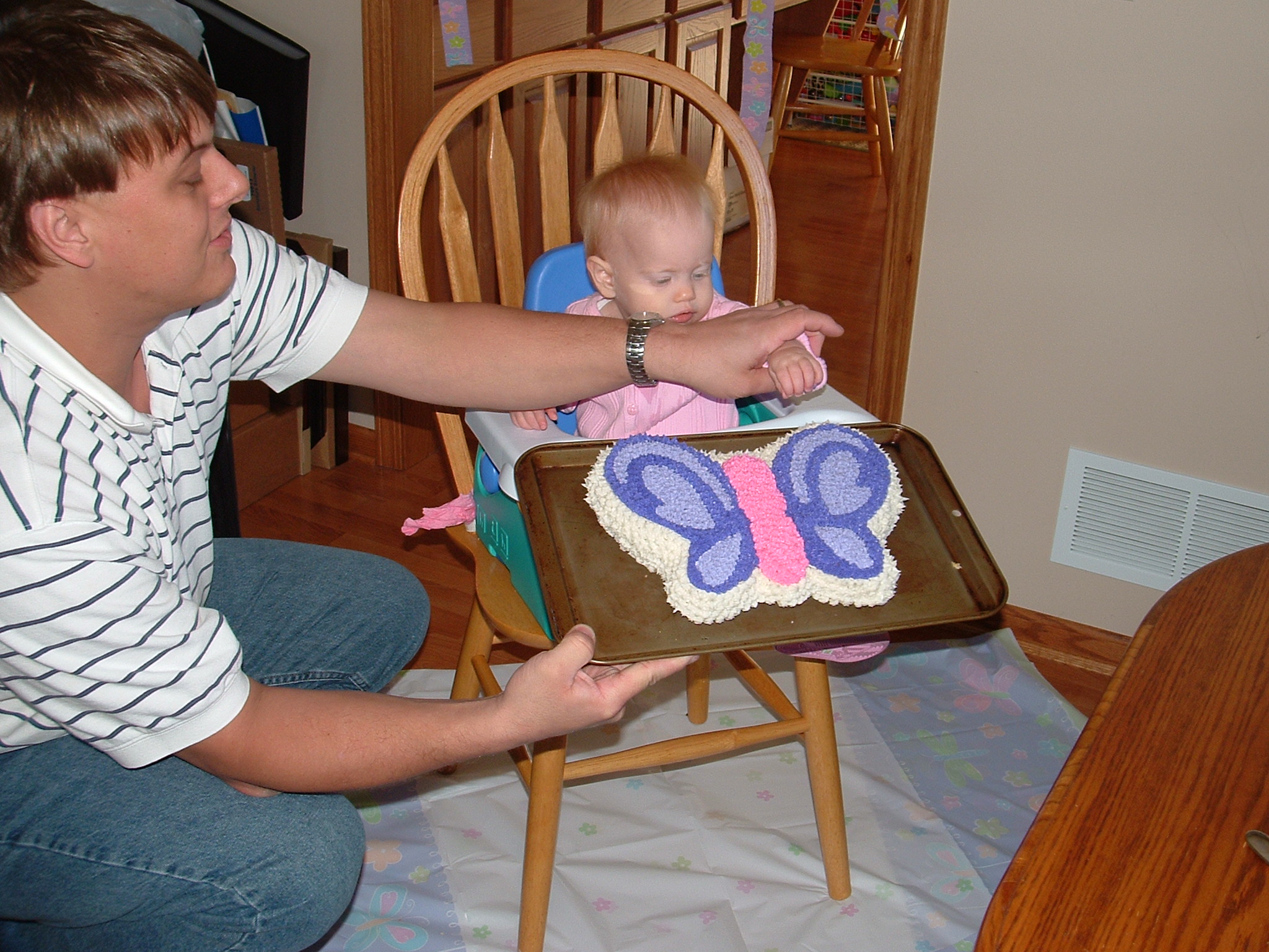 Trying to get her cake