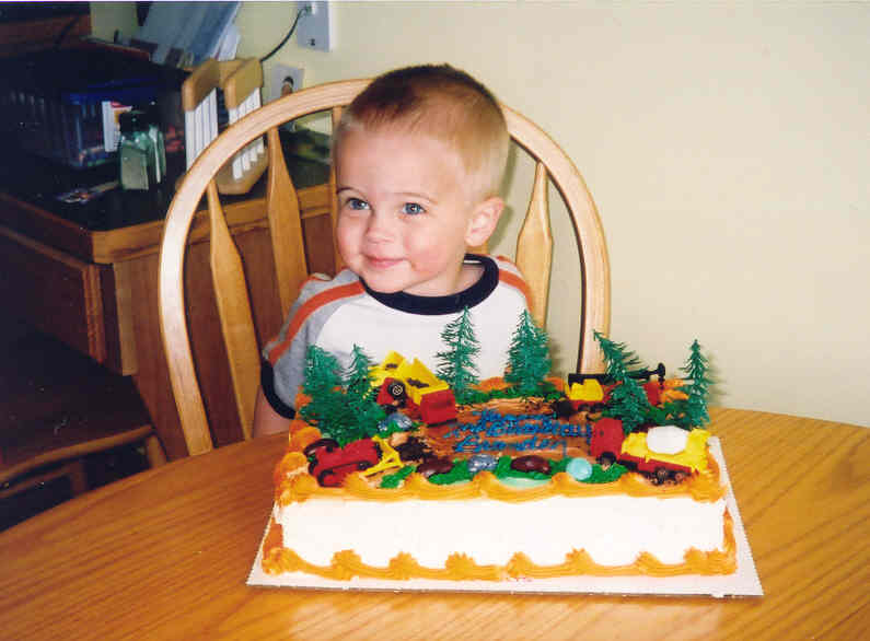 Brandon and his 'digger' cake