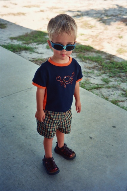 Brandon showing off his glasses