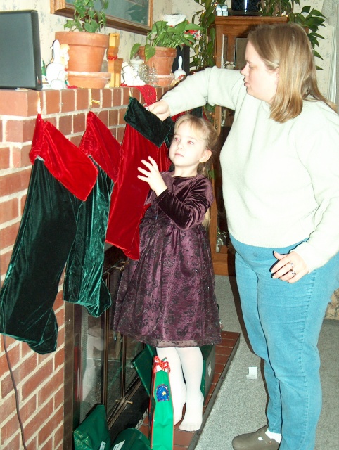 Looking in Kayla's stocking