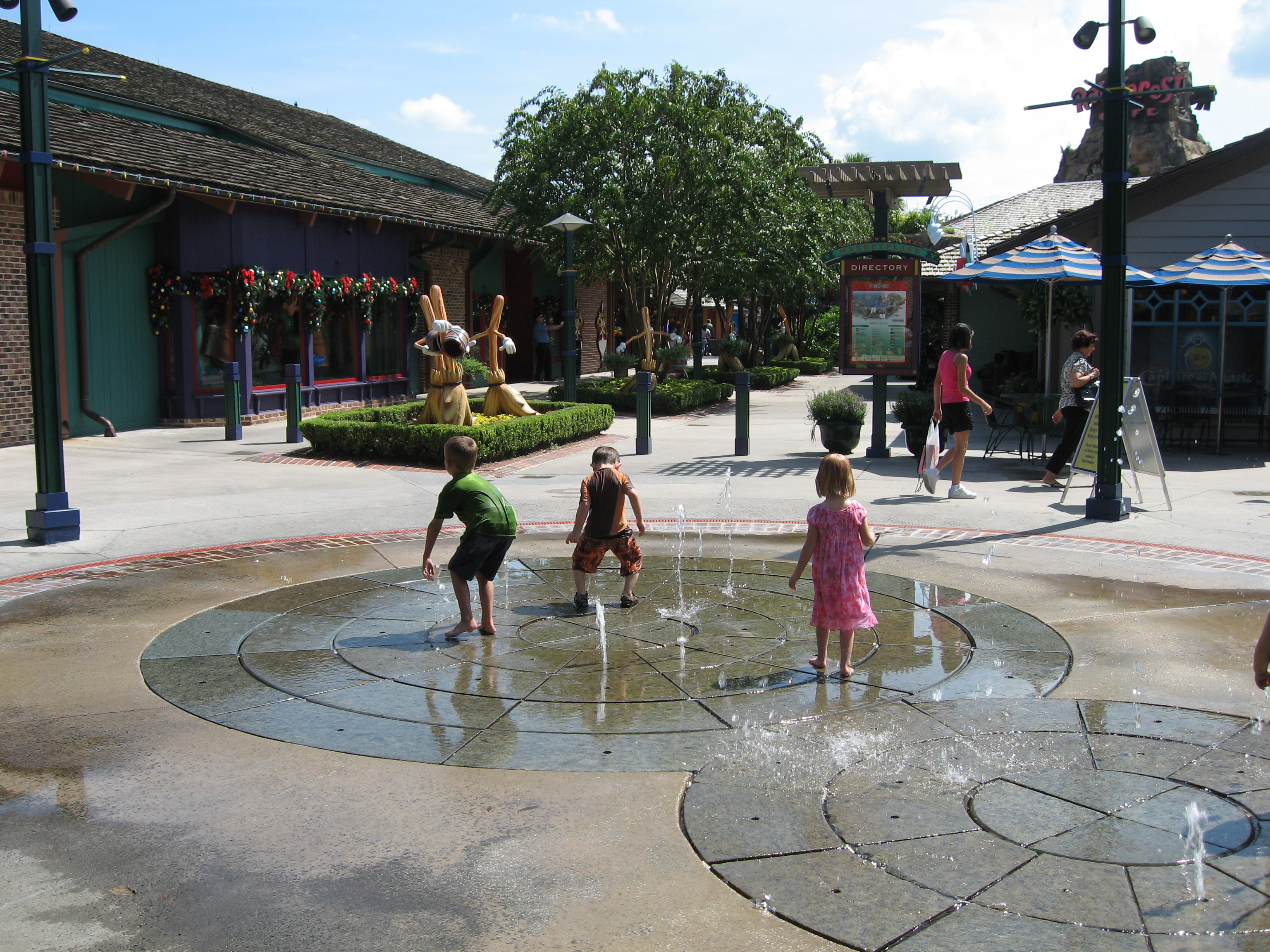 For some reason, squatting on the water fountain seems like a good idea to boys.