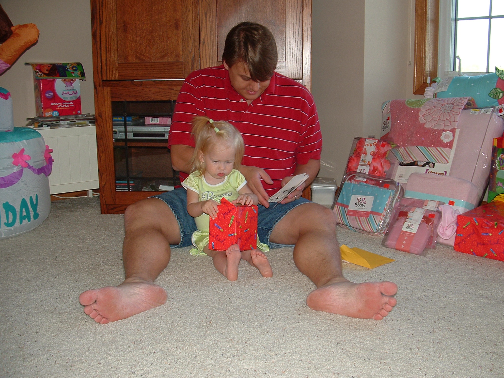 Opening presents from Brian and Andrea