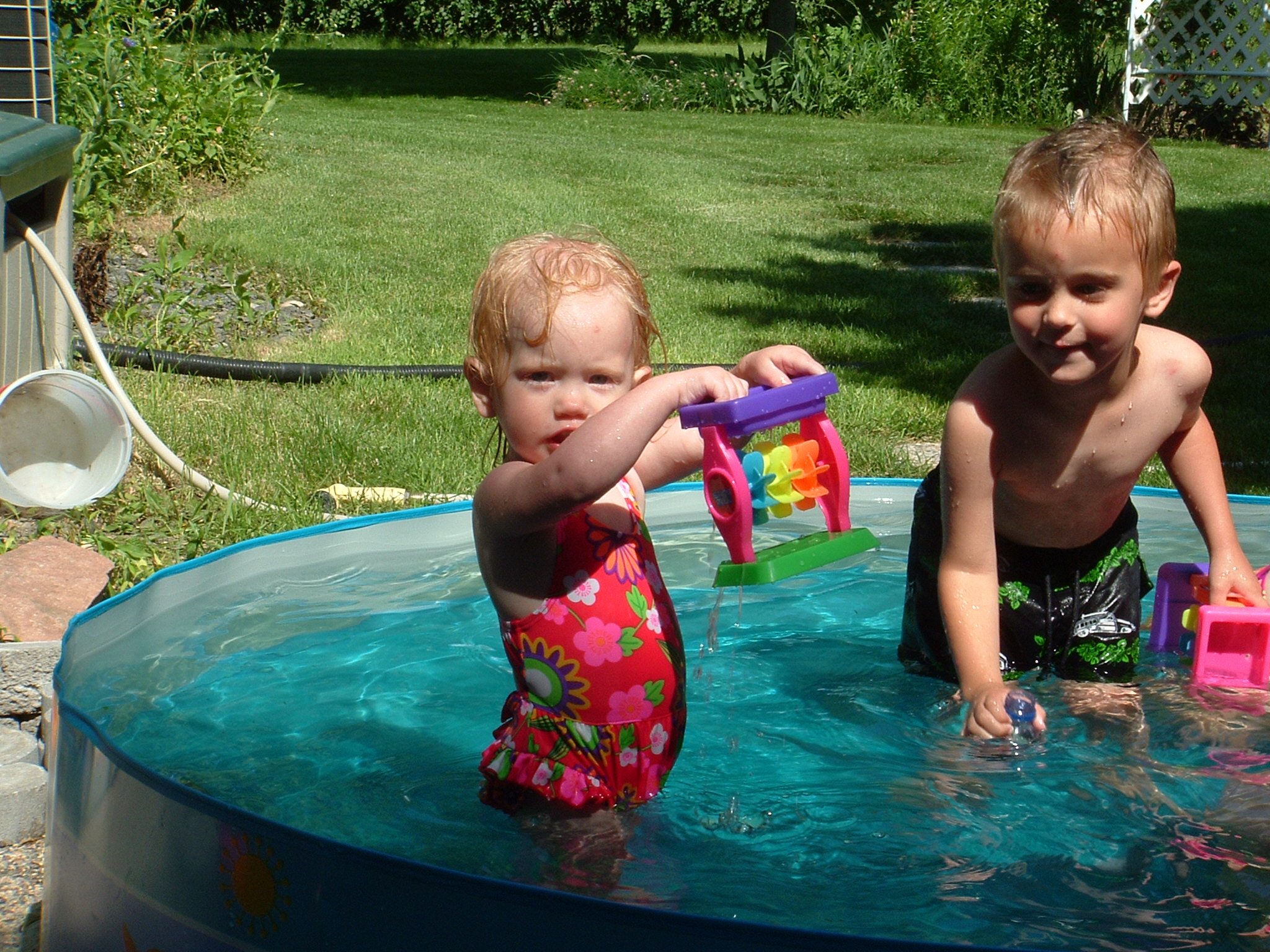 Swimming at Grandma's house.