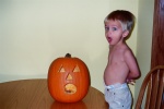 Brandon and his 'scary pumpkin'